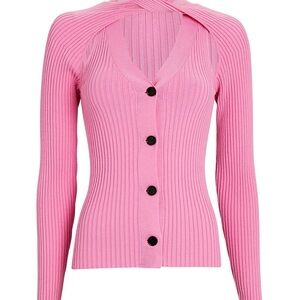 WYNN HAMLYN
Loop Neck Rib Knit Cardigan
XS